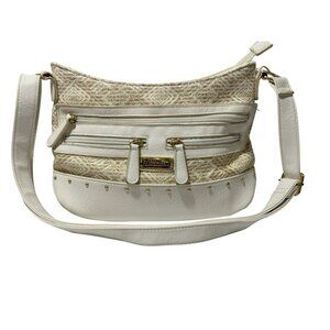 Stone Mountain Santa Fe Hobo Crossbody Bag Aztec Inspired Woven Straw Look